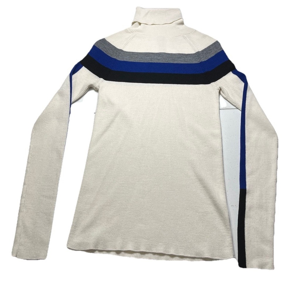 Women's Athleta Merino Wool Blend Striped Turtleneck Sweater‎ - Size S